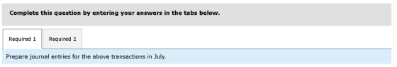 Complete this question by entering your answers in the tabs below. Required 1 Required 2 Prepare journal entries for the abov