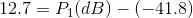 12.7 = Pi(dB)-(-41.8)