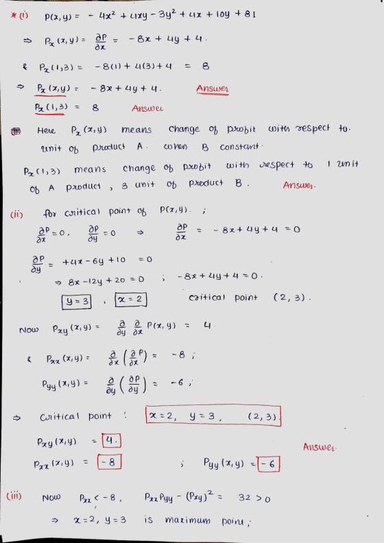 * 10 Pla, y) = 4x2 + 4xy – 3y2 + 412 + loy + 81 Pac (2,4)= ap dx 8x + 4y +4. ļ Px11,3)= -8(1) + 4(3) + 4 8 Pa (x, y) = 8x + 4