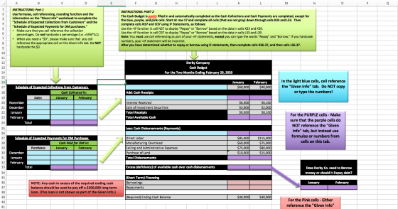 A INSTRUCTIONS: Part 1 Use formulas, cell referencing, rounding function and the information on the Given Info worksheet to