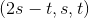 (2s -t,s,t)
