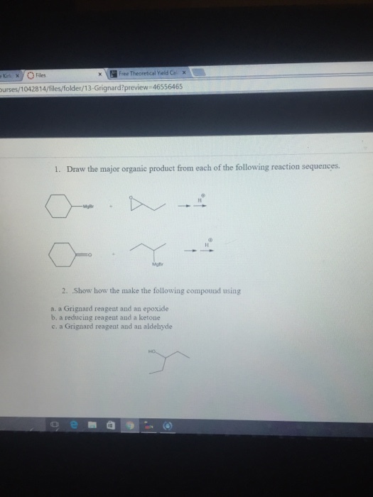 Draw the major organic product from each of the fo