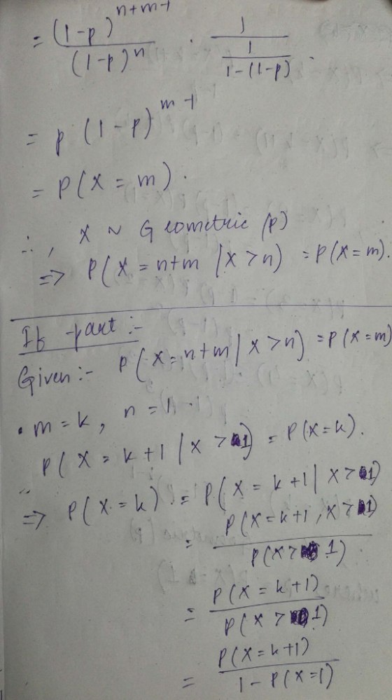 1-(1-1) 71-1 - Plxm) XS K G Lomitrie ) 7)1 m h tant Given xt p m k, n1 PXktX7 1 PlX-k)P(X- k1X7a) PCMT1) 4-11 P(K= kt)rh PIX=