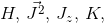 H,\, \vec{J^{2}},\, J_{z},\, K,