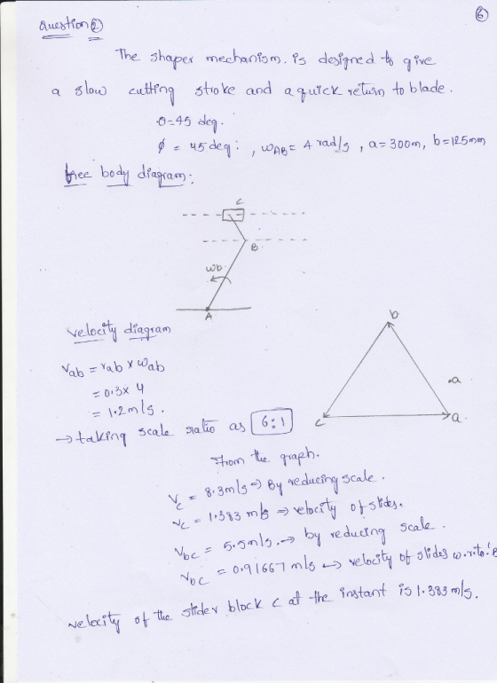 uestion The shaper mechartom.fs destre d-b6 ๆ Ive as low cuttfna stoke and a guực Leta) to blade 0-45 dea ee body dio elocity dfagtam ea. gcale b C