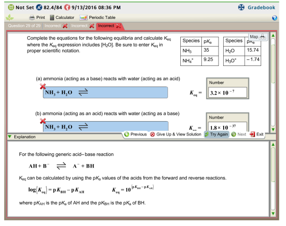 Complete the equations for the following equilibri