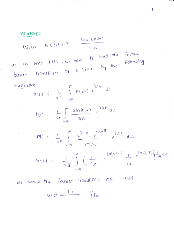 Find the nverk a) To find nlf), we have by the of H(μ) inkg raticn nt IL 211 he) 2 TT JL