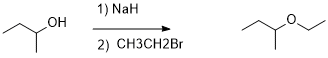 1) NaH он 2) CH3CH2Br