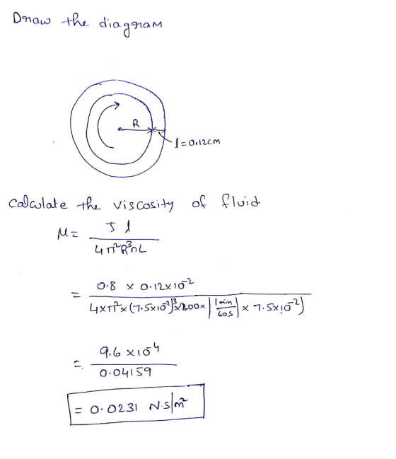 Dmous the d 0.12cm cola,lake -th viscosity ος çluid. 00乂 乂ๆ.SX IO-