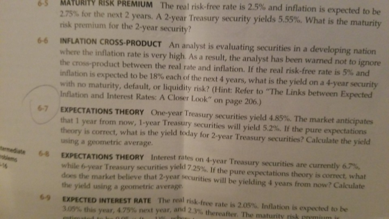 The real risk-free rate is 2.5% and inflation is expected to be MATURITY RISK PREMIUM 2.75% for the next 2 years. A 2-year Tr