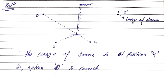 mirror o image of observer S the image af Source at position 4 So, option D is correct.