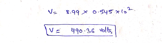Va 8.99 x 0.545 x 102. 490.36 volt