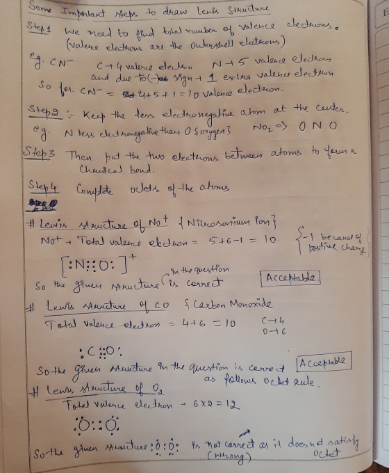 Some Important Step1 we need to find to eg. CN- ( + 4 valere So for CN- - od 4+ 5+1=10 vale Important steps to draw lewis Str