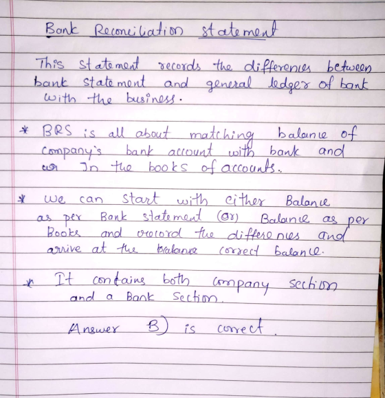 Bank Reconciliation statement This statement records bank statement and with the business. the differences between general le
