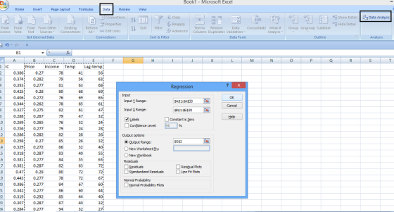 Book1 - Microsoft Exce Homensert Page Layout Formulas Data Review View t --] Data Analysis Clear E? -show Deta . A Hide Detai