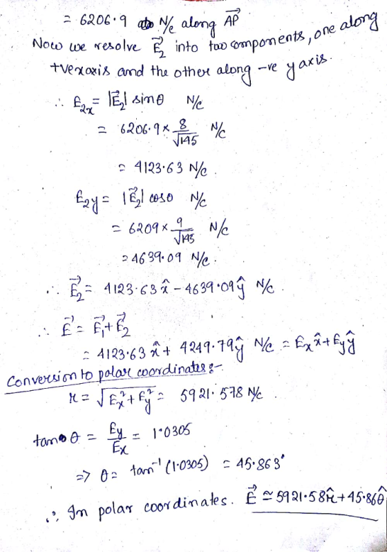 2 Noto we res into too ornpon ents,one ha other alpng -ve uaxis oo 十ve10is and t sin θ VI45<C e 4123.63 No 2463401 ^e E2 4123 636y Conversion to polos coordinasg 9m polar coordinates. É~91 .5gR-4586e