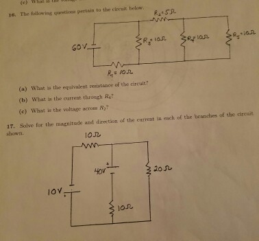 The following pertain to the circuit below. What
