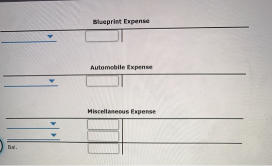 Blueprint Expense Automobile Expense Miscellaneous Expense Bal.