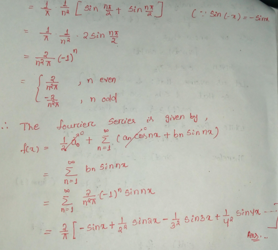 丽 、(-1) The Jourtier, serees given bd ) 0 n인 Σ (-1)n Sinne An