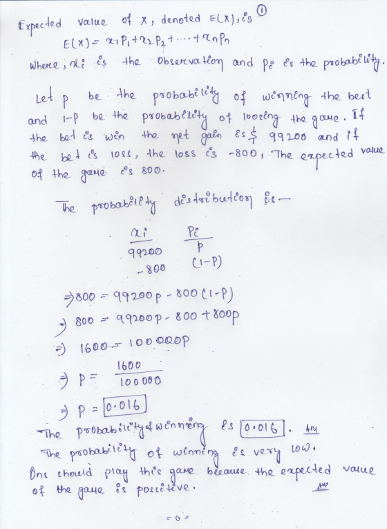 Expected value of x, denoted ELX), ºs E(X) = x1 P 1 + R2.P.2 t .... tanpa Where; ne is the Observation and pe is the poobabil