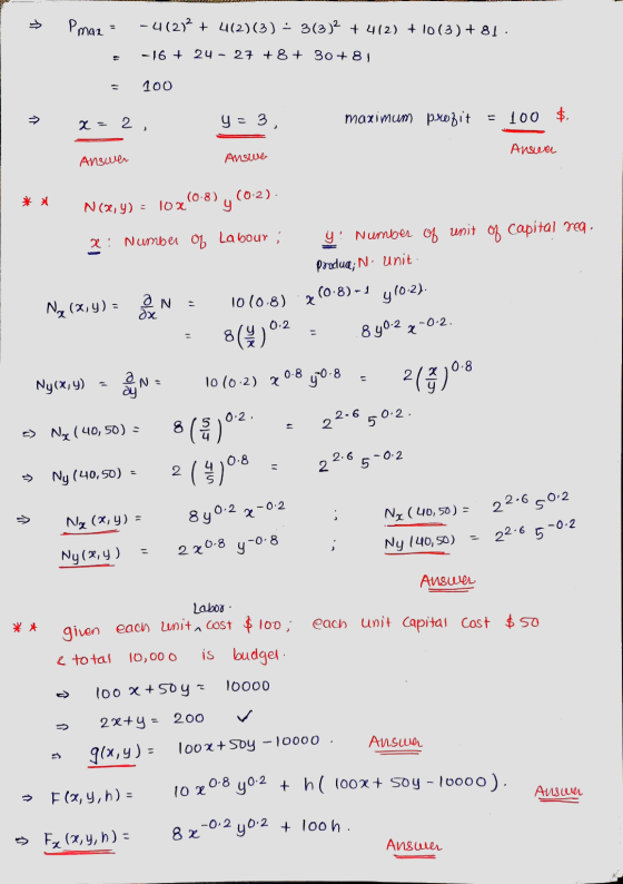 A Company Produces X Units Of Product A And Y Units Of Product B both 