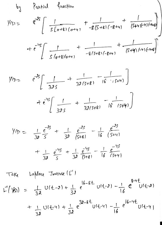by So 1 + . + I slo+8/0+4) Partial fraction Vrsi- S[o+8)(0+41 -45 ote -815+8)(-8+4) (S+y)(-4)/448 + + (13-) in-/\+5) -815+8)(