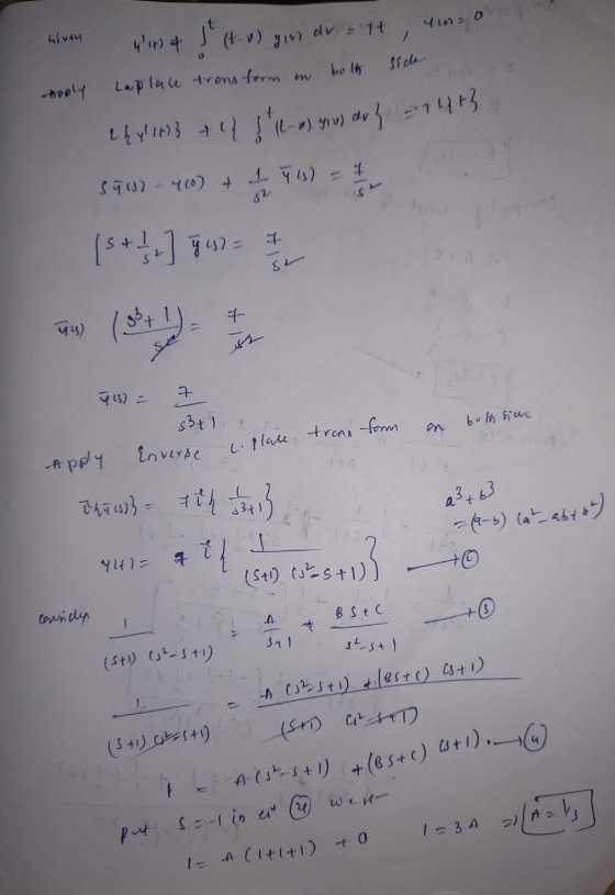 410204 hiven qw+ !* (tv) yu dv : 17 both sich Apply Laplace transform tyl1t} + 14 d * 14 - 6) giu) dv} 7463 Sicht- 400) + 1 Y