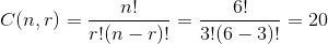 б! n! 20 r36-3 C(n,r) -