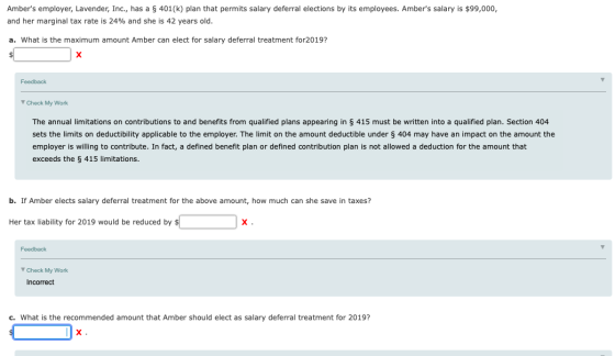 Ambers employer, Lavender, Inc., as a § 401(k) plan that permits salary deferral elections by its employees. Ambers salary