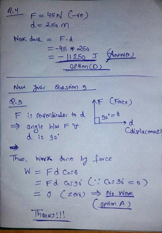 d= 2.50 m ー-45米R50 opionCO) Ctisplacenwut d is go Thuo, Work dne 0Pion A Thdeks!!