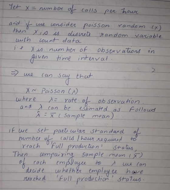 and i ue consider poisson rando andom vrable uith lount data Xsnum her of obsexv ations i iven time intervcal we (an scu that X Poisson C) where λ=-rote-o- obsen vation andー), be Sample men as-followd cun ) can eshrn atd if we set pait wlar stan deur Yrach Full produrlion sta Then tompairihg Somple munX doude w hath r employe have uochd Full prodo Chon status