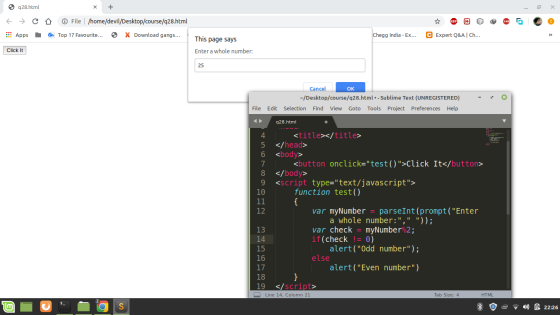 928.html 1 x + E o → C Apps O File | /home/devil/Desktop/course/428.html Top 17 Favourite... > X Download gangs... Chegg Indi