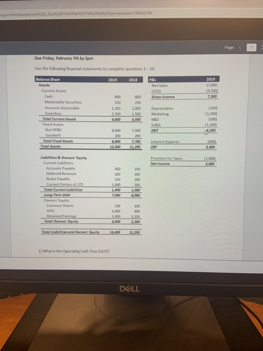 ssignments/Assignment202 D 20Fr%20Feb%207%20by%205pm?preview106852794 Page 1 Due Friday, February 7th by 5pm Use the followin