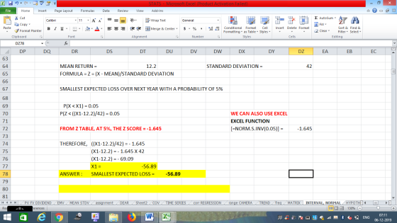 STATS - Microsoft Excel (Product Activation Failed) Add-Ins File Home Insert Page Layout Formulas Data Review View - 2x % Cut