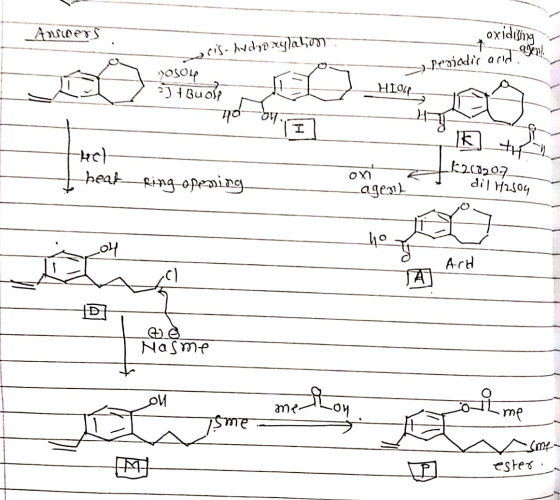oxidising Answers torid gen). aris-hydroxylaton. >-Periodic acid A POSOLp HIOL 2) + Buolt no on TI H7 hel I heat ring opening