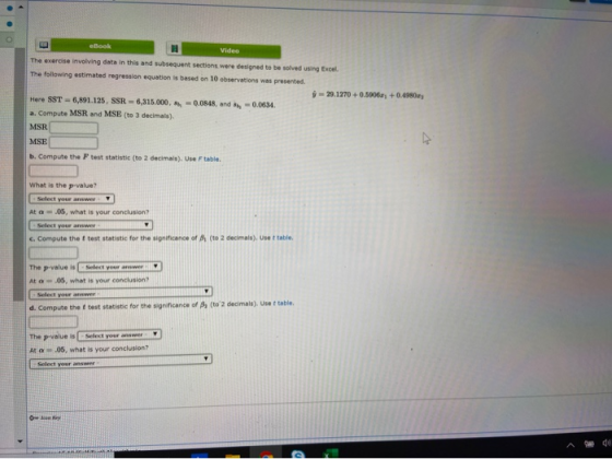 eBook Video The exercise involving data in this and subsequent sections were designed to be solved using Excel The following