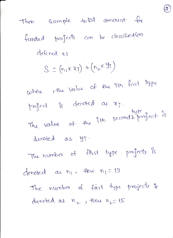 TThen gample uddeetscambe classise dGoo Can defned as cohee t Valve of tha t f type type も The value of4h t second& prject- is danotes as y The humber of fct tyr as hy ee n 13 denoted asn The numbe of frist type project%-