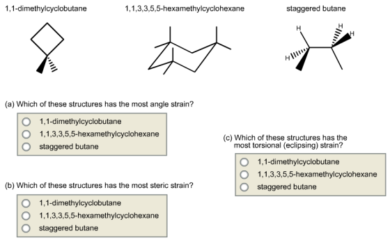 Which of these structures has the most angle strai