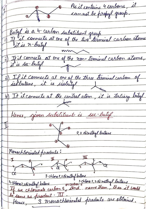 As it contains 4 carbons, it cannot be propyl group. Butyl If . of of รี If it connects at one www is a 4- carbon substituent