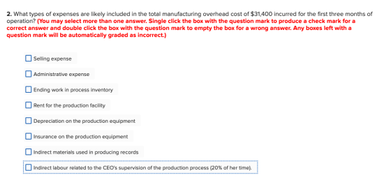 2. What types of expenses are likely included in the total manufacturing overhead cost of $31,400 incurred for the first thre