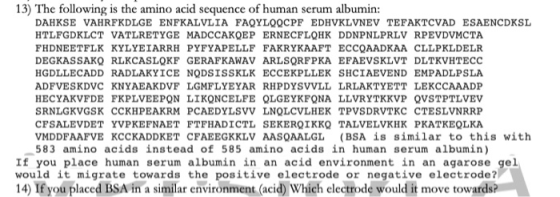 13) The following is the amino acid sequence of human serum albumin: DAHKSE VAHRFKDLGE ENFKALVLIA FAQYLOQCPF EDHVKLVNEV TEFAK
