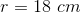 r=18\ cm