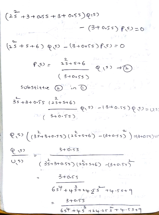 s +3 +0ous +3 + O. (25+5+6) Qis) – (3+0055) Pı5)=0 Ps) = 28+5+6 Q15) > © substittwe ( 3+0055) ☺ in o 35 +3 +0.55 (25+5+6) 0,5