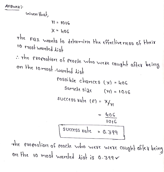 Argwerk Given that, no 1016 X 40G The FBI wants to determine the effective riess of Heir 10 most wanted list :: the proportio
