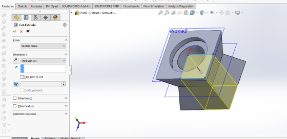 Features Sketch CircuitWorks Flow Simulation Analysis Preparation Evaluate DimXpert SOLIDWORKS Add-Ins SOLIDWORKS MBD 83 Part