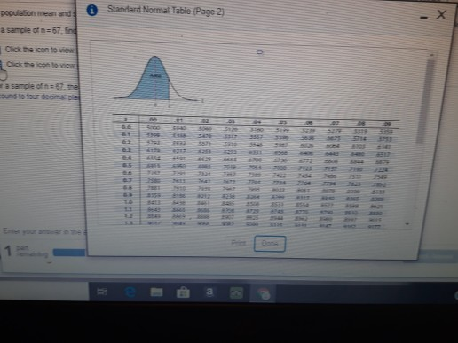 Standard Normat Table (Page 2 a sample ofn 67 Click he icon to view Click he icon to view