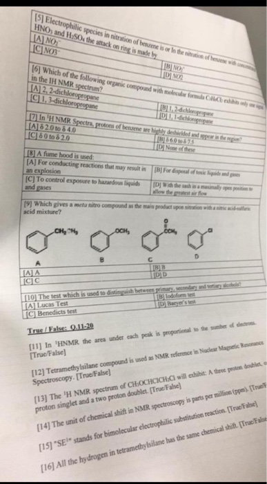 s Electrophilic species in nitration of benzene is or in the HNO) and 1,50 the tack on ting is made by LA NOS MO t o wn IC NO