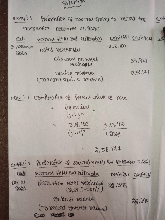 solution Ent Da 31, December entry: Prelaration of Journal entry to record the transaction December 31.2020 Date Account titl