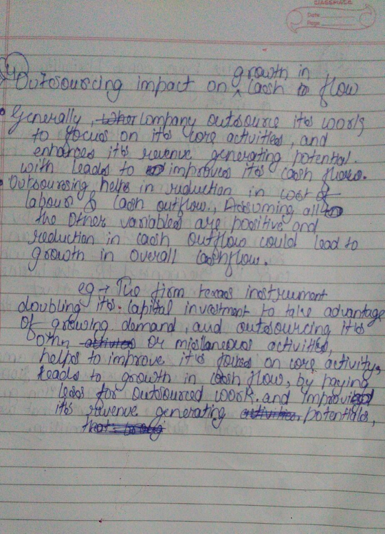 Da Please growth in 8 Louisous ding impact on in to How sy cremally to her lompany Outsource its wood/ to focus on ito lore a