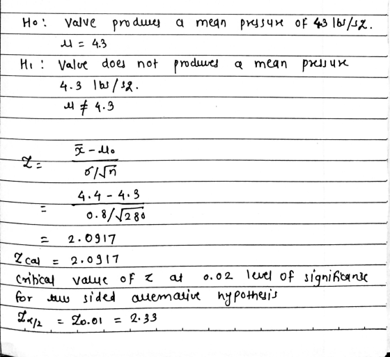 Ho! valve produces a mean pressure of 43 lbs/sq. M = 4.3 Hi: value does not produces a mean pressure 4.3 165/58. 4 & 4.3 L =